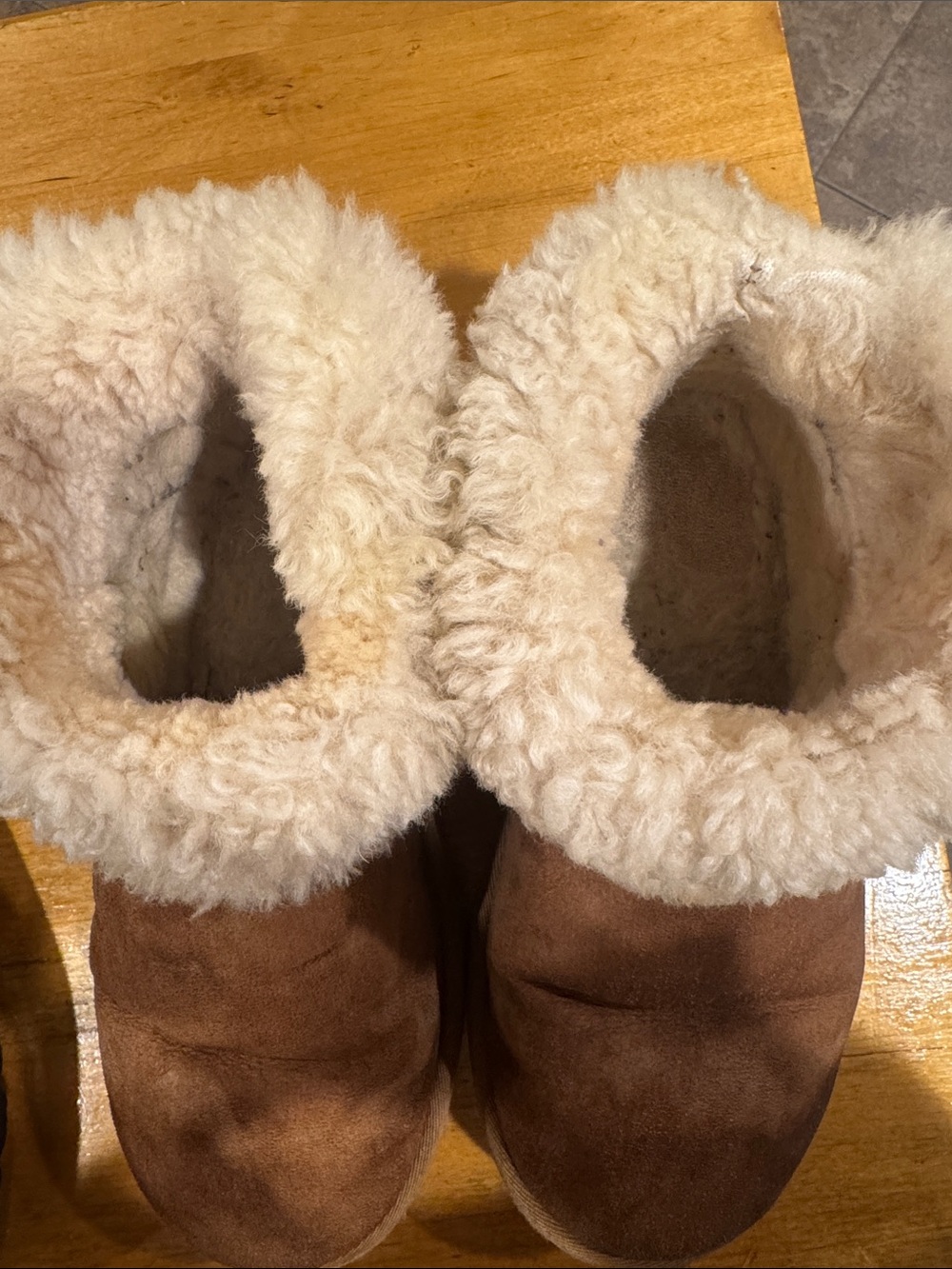 UGG Chestnut Suede Booties with folded down Sheepskin Cuff - Picture 7 of 11